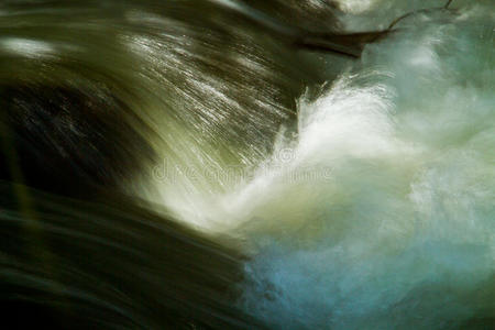 从河流中拍摄的水运动特写镜头