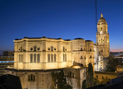 教堂 马拉加 西班牙语 旅游业 古老的 建筑学 西班牙 安达卢西亚