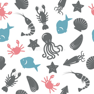 食物 插图 烹调 对虾 海的 自然 纸张 收集 章鱼 意大利语