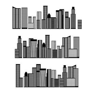 抽象的天际线城市。 矢量