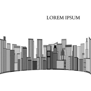 抽象的天际线城市。 矢量