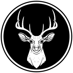 的安特拉尼克/矢量插图标志灵感鹿跑剪影, reinder 图标设计为圣诞卡