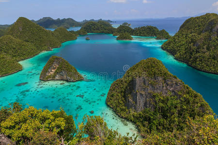 悬崖 巴布亚 风景 落下 海洋 拉贾 安培 假日 海岸 印度尼西亚