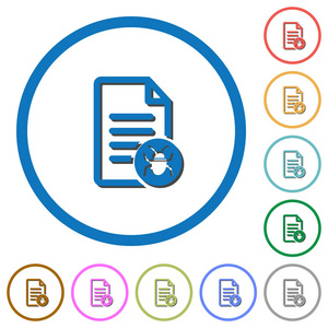 带有阴影和轮廓的恶意文档图标图片