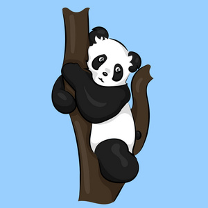 熊猫在树上插画