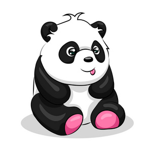 熊猫的舌头插画