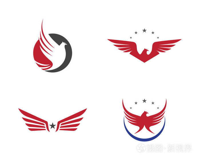 矢量符号抽象的鸟在飞行徽标