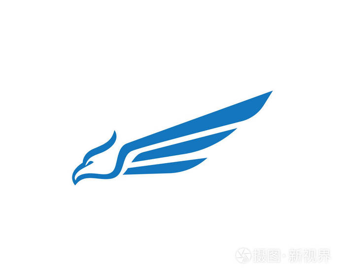 矢量符号抽象的鸟在飞行徽标