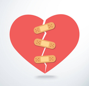 男孩牛仔裤心形状修补程序对象用针缝,装饰织物联合孤立白色背景,情人