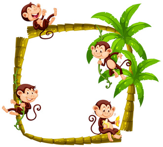 框架设计与椰子树上的猴子图片