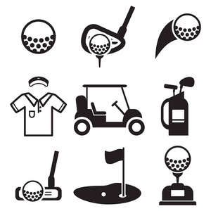 黑色的高尔夫球袋图片-黑色的高尔夫球袋素材-黑色的高尔夫球袋插画