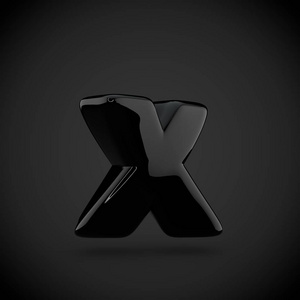 黑卷字母 x插画