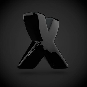 黑卷字母 x插画