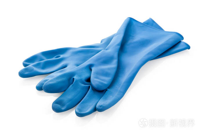 蓝色橡胶手套