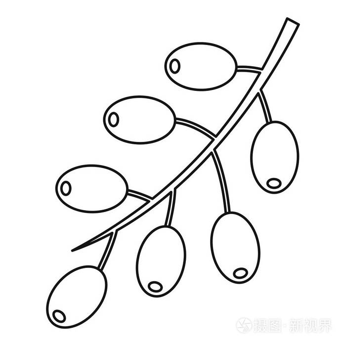 枸杞浆果图标,大纲样式插画-正版商用图片1rquh0-摄图新视界