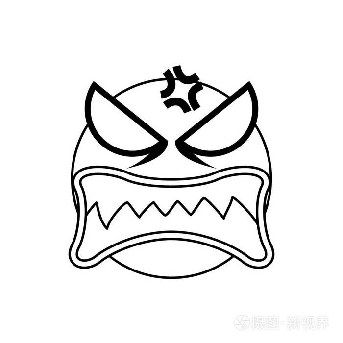 愤怒的卡通脸插画-正版商用图片1rrdmy-摄图新视界