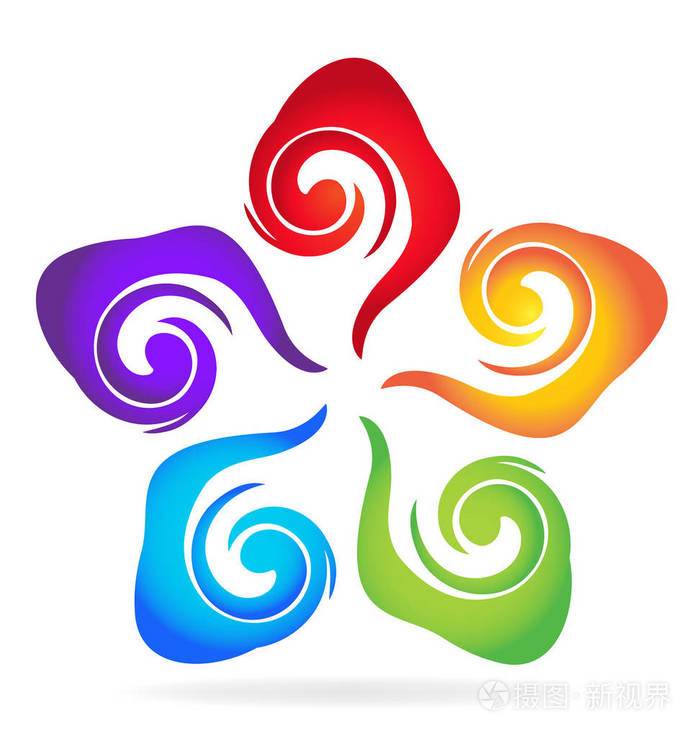 纠结的七彩花卉图案插画-正版商用图片1rrkv0-摄图新视界