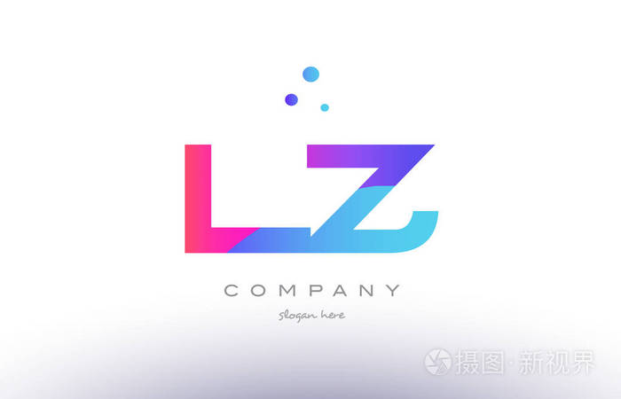lzlz创意粉色蓝色现代字母表字母标志图标temp