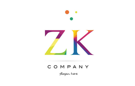 zk z k 创意彩虹颜色字母表字母标志图标照片