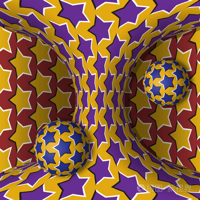 光学运动错觉图两个球都是围绕移动单叶双曲面的旋转