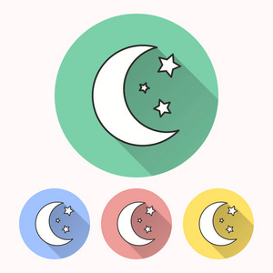 日月星-矢量图标插画