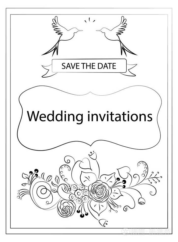 矢量图的婚礼请柬插画-正版商用图片1rsr1d-摄图新视界