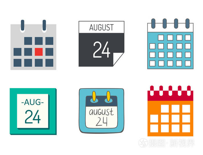 矢量日历 web 图标办公室主办单位业务图形纸计划任命和象形图提醒元素用于事件会议或截止日期说明