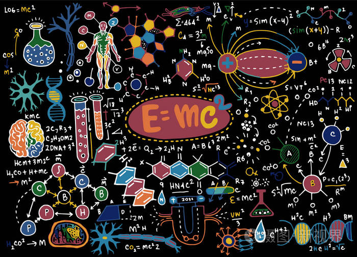 矢量图的科学公式和物理学与数学中的计算