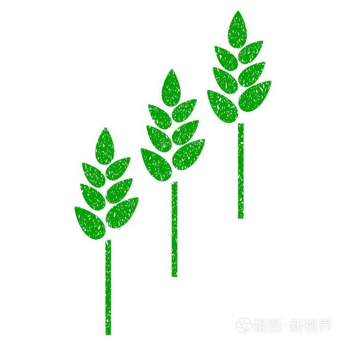 小麦植物图标 Grunge 水印