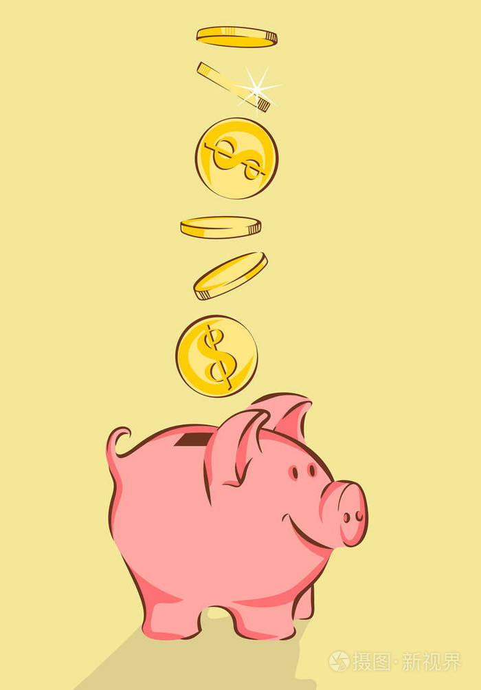 存钱罐和美元矢量卡通风格的插图插画-正版商用图片1rtcfy-摄图新视界