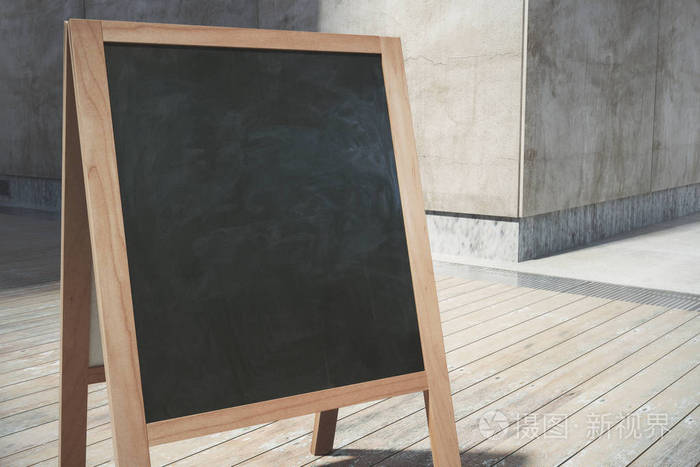 空的黑色menuboard特写