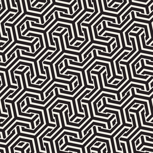 无缝不规则的几何图案抽象的黑色和白色色调背景矢量混沌矩形锯齿形