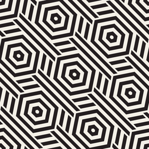 无缝不规则的几何图案抽象的黑色和白色色调背景矢量混沌矩形锯齿形