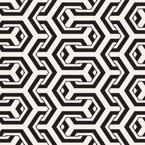 无缝不规则的几何图案抽象的黑色和白色色调背景矢量混沌矩形锯齿形