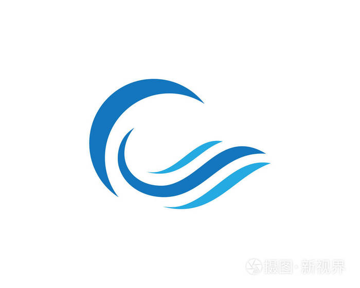 大海或海洋的波浪,碧蓝的海水, 飞溅和大风,海浪矢量图