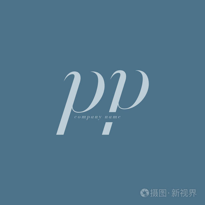 Pp 斜体联合字母徽标