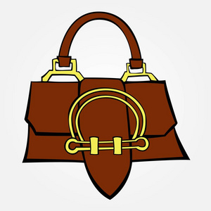 矢量炫彩手提包插画