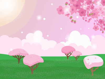 奇妙的风景在粉色调照片