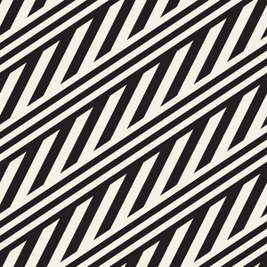 矢量无缝的单色图案抽象的几何图案与波浪线.隔行扫描圆形条纹设计.