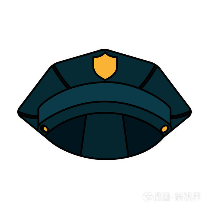 警察帽子孤立的图标插画-正版商用图片1ruf3a-摄图新视界