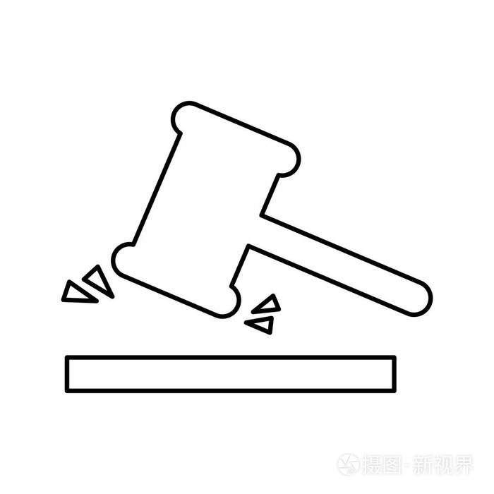 司法槌孤立的图标插画-正版商用图片1ruf3d-摄图新视界