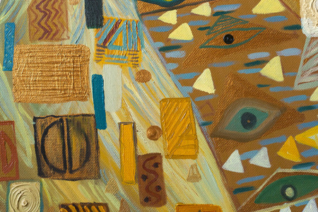 纹理 背景和彩色图像的原始的抽象绘画构图,布面油画照片