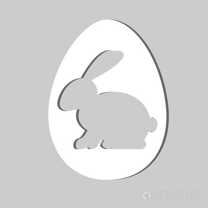 在抽象的复活节彩蛋复活节兔子的轮廓