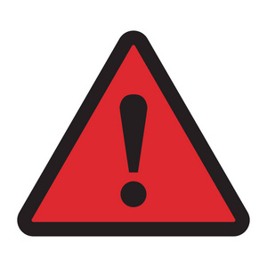 在白色背景上的危险警告注意标志照片