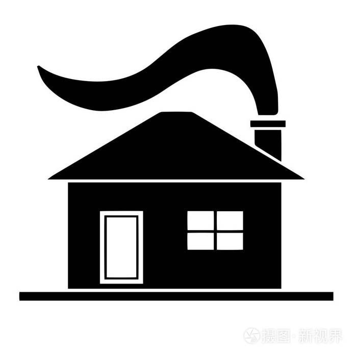 黑房子剪影矢量插画-正版商用图片1ruugr-摄图新视界