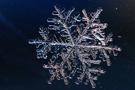 大的雪晶体雪花冰晶体的雪花冬季白色手绘无缝图案与银美丽的雪花.