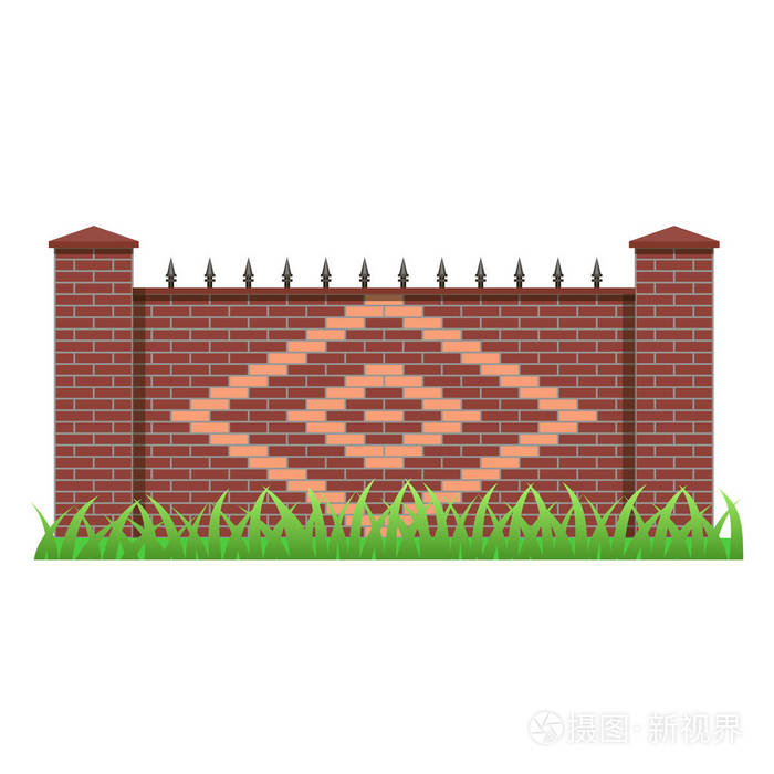 砖围墙元素用于庄园, 房子, 花园或农场就可高枕无忧