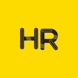 hr 连接字母徽标插画