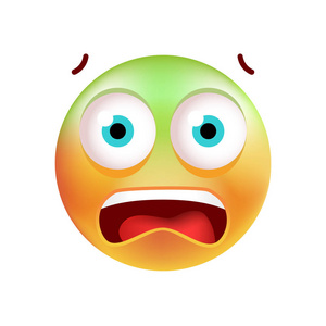 白色背景上的可爱害怕的图释.孤立的矢量图照片