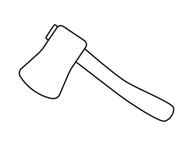 动漫斧头,短柄小斧剪影矢量符号图标设计照片